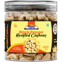 Rani Black Pepper Roasted Cashews 7oz (200g) PET Jar, Non-Fried, Oil Free ~ All Natural, Vegan, Gluten Friendly, NON-GMO, Kosher, Air Roasted, Crunchy & Flavorful