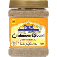 Rani Cardamom (Elachi) Ground, Powder Indian Spice 16oz (1lb) 454g PET Jar ~ All Natural, No Color Added, Gluten Friendly, Vegan, NON-GMO, Kosher, No Salt or Fillers