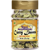 Rani Dried Curry Whole Leaves (Kari Neem Patha) Indian Spice 0.21oz (6g) PET Jar ~ Non-irradiated, All Natural, Vegan, Gluten Friendly, NON-GMO, Kosher, Product of USA