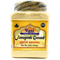 Rani Fenugreek (Methi) Seeds Ground Powder 16oz (1lb) 454g Jar, Trigonella foenum graecum ~ All Natural, Vegan, Gluten Friendly, Non-GMO, Kosher, Indian Origin, used in cooking & Ayurvedic spice