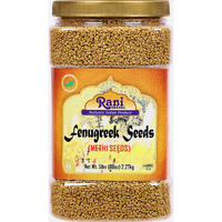Rani Fenugreek (Methi) Seeds Whole 80oz (5lbs) 2.27kg Bulk PET Jar, Trigonella foenum graecum ~ All Natural, Vegan, Gluten Friendly, Non-GMO, Kosher, Indian Origin, used in cooking & Ayurvedic