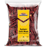 Rani Kashmiri Chilli Whole (Deggi Mirch, Low Heat) 14oz (400g) ~ Natural, Salt-Free, Vegan, No Colors, Gluten Friendly, NON-GMO, Kosher, Indian Origin