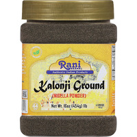 Rani Kalonji Powder(Black Seed, Nigella Sativa, Black Cumin) Ground, 16oz (1lb) 454g PET Jar ~ All Natural, Gluten Friendly, NON-GMO, Kosher, Vegan, Indian Origin