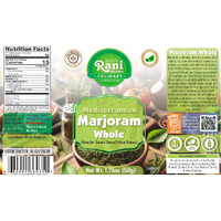Rani Marjoram Whole (Ideal for Salads, Stews & Meat Dishes) 1.75oz (50g) PET Jar ~ All Natural, Gluten Friendly, NON-GMO, Kosher, Vegan, Indian Origin