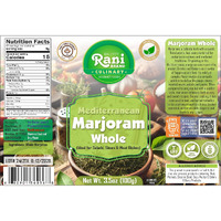 Rani Marjoram Whole (Ideal for Salads, Stews & Meat Dishes) 3.5oz (100g) PET Jar ~ All Natural, Gluten Friendly, NON-GMO, Kosher, Vegan, Indian Origin