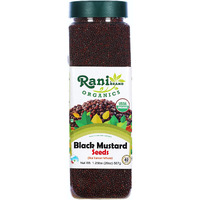 Rani Organic Black Mustard Seeds Whole Spice (Rai Sarson) 20oz (1.25lbs) 567g PET Jar ~ All Natural, Vegan, Gluten Friendly, NON-GMO, Indian Origin, USDA Certified Organic