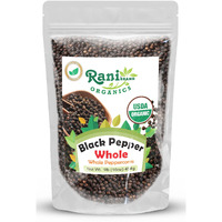 Rani Organic Black Pepper Whole (Peppercorns), Premium MG-1 Grade 16oz (1lb) 454g ~ All Natural, Gluten Friendly, Non-GMO, USDA Certified Organic, Kosher, Product of Vietnam
