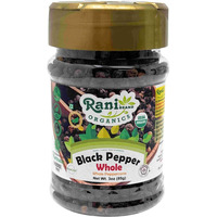 Rani Organic Black Pepper Whole (Peppercorns), Premium MG-1 Grade 3oz (85g) PET Jar ~ All Natural, Gluten Friendly, Non-GMO, USDA Certified Organic, Kosher, Product of Vietnam