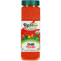 Rani Organic Chilli Powder (Mirchi Ground) 16oz (1lb) 454g PET Jar ~ All Natural, Vegan, Gluten Friendly, NON-GMO, Indian Origin, USDA Certified Organic
