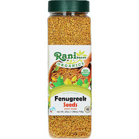 Rani Organic Fenugreek (Methi) Seeds Whole 25oz (1.56lbs) 708g PET Jar, Trigonella Foenum Graecum ~ All Natural, Vegan, Gluten Friendly, NON-GMO, Indian Origin, USDA Certified Organic
