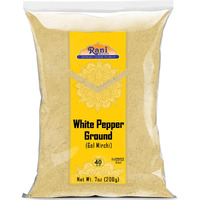 Rani White Pepper (Gol Mirch), Ground Spice 7oz (200g) ~ All Natural, Vegan, Gluten Friendly| NON-GMO, Kosher, Indian Origin (Size: 7oz (200g))