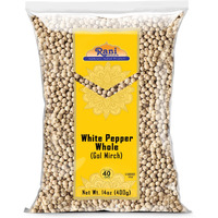 Rani White Pepper (Gol Mirch), Whole Spice 14oz (400g) ~ All Natural, Vegan, Gluten Friendly| NON-GMO, Kosher, Indian Origin (Size: 14oz (400g))