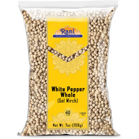 Rani White Pepper (Gol Mirch), Whole Spice 7oz (200g) ~ All Natural, Vegan, Gluten Friendly| NON-GMO, Indian Origin (Size: 7oz (200g))