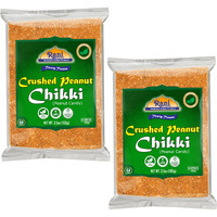 Rani Crushed Peanut Chikki (Brittle Candy) 3.5oz (100g) x Pack of 2 ~ All Natural, Vegan, Kosher, No colors, Gluten Friendly, Indian Origin