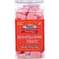 Rani Rose Peppermint Candy 5.25oz (150g) Vacuum Sealed, Easy Open Top, Resealable Container ~ Indian Tasty Treats, Vegan, Gluten Friendly, NON-GMO, Indian Origin
