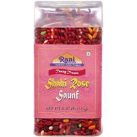 Rani Shahi Rose Saunf 6.47oz (185g) Vacuum Sealed, Easy Open Top, Resealable Container ~ Indian Tasty Treats, Vegan, Gluten Friendly, NON-GMO, Indian Origin