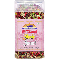 Rani Shahi Saunf 5.25oz (150g) Vacuum Sealed, Easy Open Top, Resealable Container ~ Indian Tasty Treats, Vegan, Gluten Friendly, NON-GMO, Indian Origin