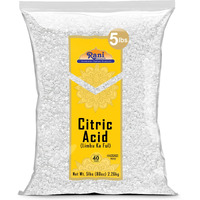 Rani Citric Acid Powder, Food Grade (Limbu Ka Ful) 80oz (5lbs) 2.27kg Bulk ~ Used for Cooking, Bath Bombs, Cleaning, Gluten Friendly, Kosher, Indian Origin