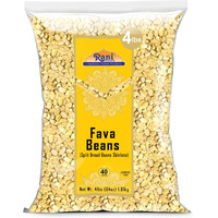 Rani Fava Beans (Split Broad Beans Skinless) 64oz (4lbs) 1.81kg Bulk ~ All Natural, Gluten Friendly, Non-GMO, Kosher, Vegan, Product of USA