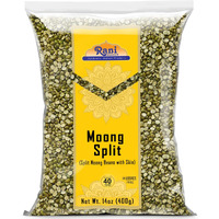 Rani Moong Split (Split Mung Beans with Skin) Lentils Indian 14oz (400g) ~ All Natural, Gluten Friendly, Non-GMO, Kosher, Vegan, Indian Origin