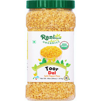 Rani Organic Toor Dal (Split Pigeon Peas) 64oz (4lbs) 1.81kg Bulk PET Jar ~ All Natural, Vegan, Gluten Friendly, NON-GMO, Indian Origin, USDA Certified Organic