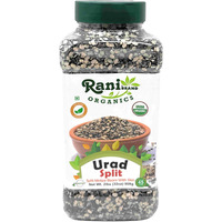 Rani Organic Urid/Urad Split Chilka (Split Matpe Beans with Skin) 32oz (2lbs) 908g PET Jar ~ All Natural, Gluten Friendly, Non-GMO, Kosher, Vegan, Indian Origin, USDA Certified Organic