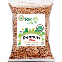 Rani Organic Peanuts, Raw Whole With Skin (uncooked, unsalted) 14oz (400g) ~ All Natural, Vegan, Gluten Friendly, Fresh Product of USA, USDA Certified Organic ~ Spanish Grade Groundnut/Red-skin