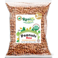 Rani Organic Peanuts, Raw Whole With Skin (uncooked, unsalted) 48oz (3lbs) 1.36kg Bulk ~ All Natural, Vegan, Gluten Friendly, Fresh Product of USA ~ Spanish Grade Groundnut/Red-skin