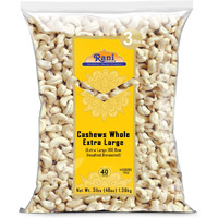 Rani Raw Cashews Whole W180 Extra Large (uncooked, unsalted) 48oz (3lbs) 1.36kg Bulk ~ All Natural, No Preservatives, Vegan, NON-GMO, Kosher, Gluten Friendly