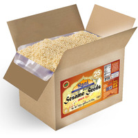 Rani Sesame Seeds Whole White, Hulled (Till) 400oz (25lbs) 11.36kg Bulk Box ~ All Natural, Gluten Friendly, NON-GMO, Vegan, Indian Origin
