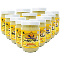 Rani Sesame Tahini (Sesame Butter) 16oz (1lb) 454g, Pack of 12, Glass Jar, Vegan, No added sugar, No Sodium ~ Gluten Free, NON-GMO, No Colors, USA Made