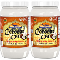 Rani Coconut Oil (100% Pure Natural Coconut Oil) 15 fl oz (444ml) Pack of 2, Cold Pressed, NON-GMO, Gluten Free, Kosher, Vegan, 100% Natural, Packed in USA