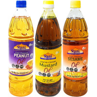 Rani Premium Oils Combo Set of 3 - Peanut Oil, Mustard Oil, Sesame Oil 33.8 Ounce (1 Liter) ~ Cold Pressed, 100% Natural, Kosher, NON-GMO, Vegan, Gluten Free