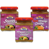 Rani 3-in-1 Mango Chutney (Hot, Sweet, Major Grey) 12.3oz (350g) Glass Jar, Ready to eat, Vegan ~ Gluten Free, All Natural, NON-GMO, Kosher