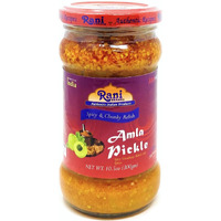 Rani Amla Pickle (Spicy Gooseberry Relish with Spices) 10.5oz (300g) Glass Jar ~ Vegan, Gluten Free, NON-GMO, No Colors, Popular Indian Condiment, Indian Origin