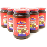 Rani Kashmiri Mango Chutney (Indian Preserve) 36oz (2.2lbs) 1kg Glass Jar, Ready to eat, Vegan, Pack of 5+1 FREE ~ Gluten Free, All Natural, NON-GMO