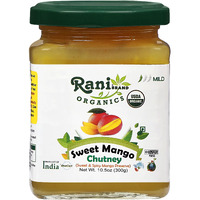 Rani Organic Sweet Mango Chutney (Indian Preserve) 10.5oz (300g) Glass Jar, Ready to eat ~ All Natural, Vegan, Gluten Free, No Colors, NON-GMO, Indian Origin, USDA Certified Organic