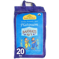Asian Kitchen Platinum White Basmati Rice Extra Long Aged 20lbs (9.08kg) ~ All Natural, Gluten Friendly, Vegan, Indian Origin, Export Quality