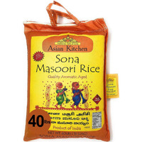 Asian Kitchen White Sona Masoori Aged Rice 40-Pound Bag, 40lbs (18.14kg) Short Grain Rice ~ All Natural, Gluten Friendly, Vegan, Indian Origin, Export Quality