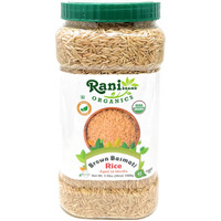 Rani Organic Brown Basmati Rice Extra Long Aged 56oz (3.5lbs) 1.59kg PET Jar ~ All Natural, Gluten Friendly, Vegan, Indian Origin, Kosher, Export Quality, USDA Certified Organic