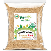 Rani Organic Long Grain Brown Rice 32oz (2lbs) 908g ~ All Natural, Gluten Friendly, Vegan, Non-GMO, Kosher, Product of USA, USDA Certified Organic