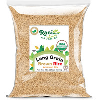 Rani Organic Long Grain Brown Rice 64oz (4lbs) 1.81kg Bulk ~ All Natural, Gluten Friendly, Vegan, Non-GMO, Kosher, Product of USA, USDA Certified Organic