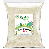 Rani Organic Long Grain White Rice 64oz (4lbs) 1.81kg Bulk ~ All Natural, Gluten Friendly, Vegan, Non-GMO, Kosher, Product of USA, USDA Certified Organic