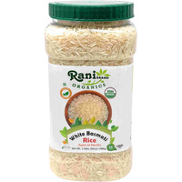 Rani Organic Platinum White Basmati Rice Extra Long Aged 56oz (3.5lbs) 1.59kg PET Jar ~ All Natural, Gluten Friendly, Vegan, Indian Origin, Kosher, Export Quality, USDA Certified Organic