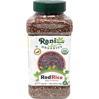 Rani Organic Red Rice Extra Long Aged 28oz (1.75lbs) 800g PET Jar ~ All Natural, Gluten Friendly, Vegan, Indian Origin, Kosher, Export Quality, USDA Certified Organic