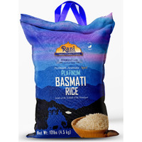 Rani Platinum White Basmati Rice Extra Long Aged 10-Pound Bag, 160oz (10lbs) 4.53kg ~ All Natural, Gluten Friendly, Vegan, Indian Origin, Kosher, Export Quality