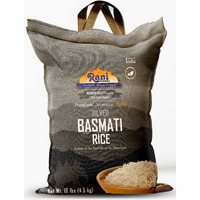 Rani Silver White Basmati Rice Extra Long Aged 10-Pound Bag, 160oz (10lbs) 4.53kg ~ All Natural, Gluten Friendly, Vegan, Indian Origin, Kosher, Export Quality (Size: 160oz (10lbs) 4.53kg)