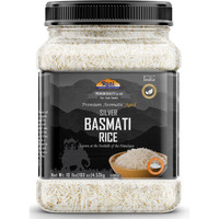 Rani Silver White Basmati Rice Extra Long Aged 160oz (10lbs) 4.53kg PET Jar ~ All Natural, Gluten Friendly, Vegan, Indian Origin, Kosher, Export Quality (Size: 160oz (10lbs) 4.53kg)