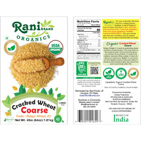 Rani Organic Cracked Wheat Coarse (Fada/Bulgur Wheat#3) 32oz (2lbs) 908g ~ All Natural, Vegan, Gluten Friendly, NON-GMO, Indian Origin, USDA Certified Organic