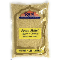 Rani Proso Millet (Panicum Millaceum) Whole Ancient Grain Seeds 4 Pound, 4lbs (64oz) ~ All Natural, Gluten Friendly, NON-GMO, Vegan, Indian Origin, Barri/Chena/Variga/Baragu